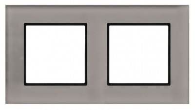Plaque de finition double, verre gris R-2UGC/41/25 Ospel Aria
