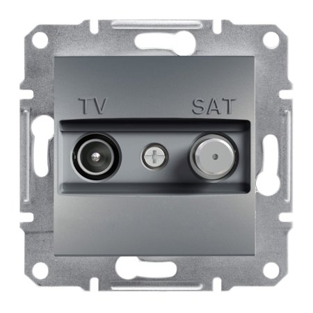Prise intermediaire TV-SAT sans plaque, 8dB, acier - Schneider Asfora