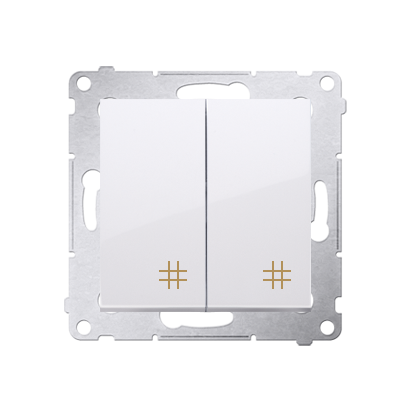 Simon 54 Premium Blanc Interrupteur intermédiaire double 2 touches (module) ~, DW7/2.01/11